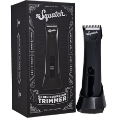 Promotional graphic for Dr. Squatch Black Electric Trimmer