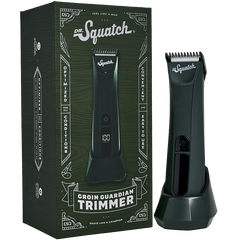 Promotional graphic for Dr. Squatch Green Electric Trimmer