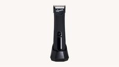 Promotional graphic for Dr. Squatch Black Electric Trimmer