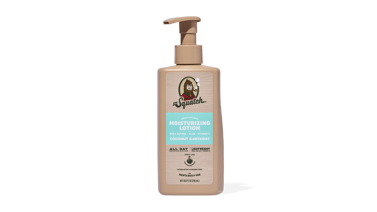 Dr. Squatch Coconut Castaway Lotion packaging