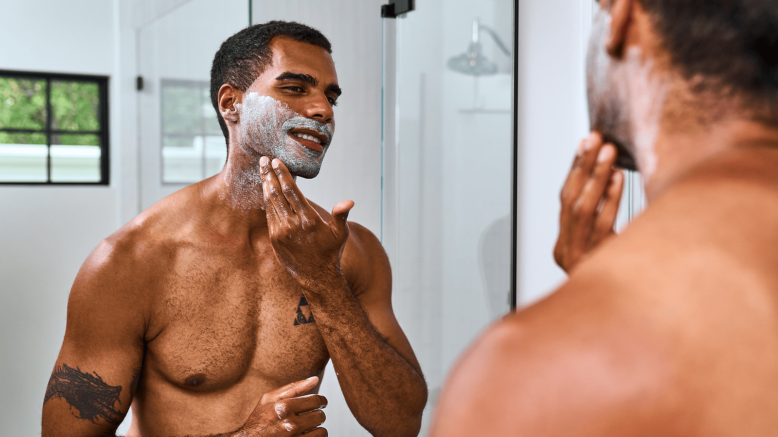Lifestyle photo featuring Dr. Squatch Coconut Castaway Glide Guy Bundle gift set