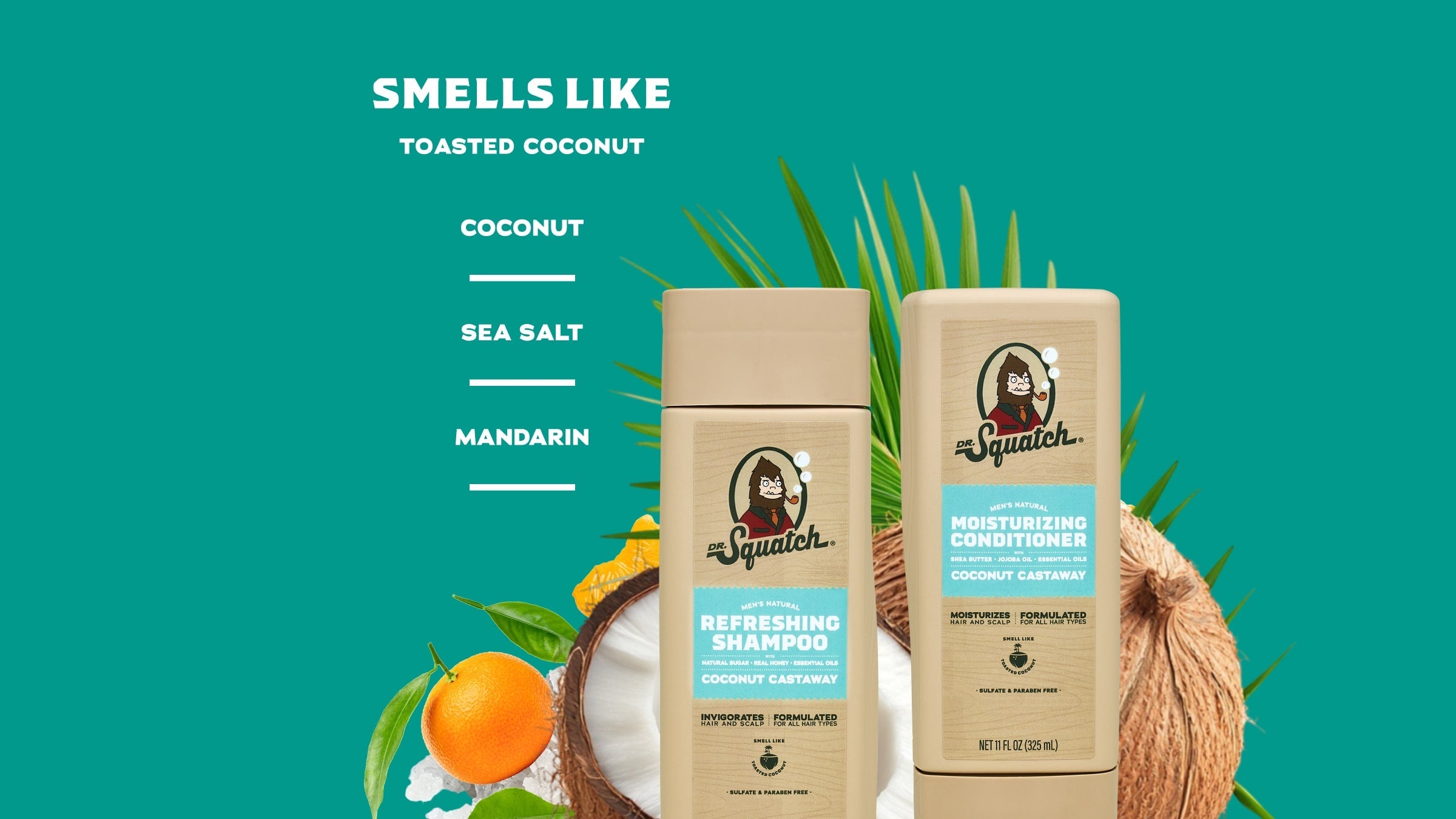 Scent notes graphic for Dr. Squatch Refreshing Hair Care Kit gift set