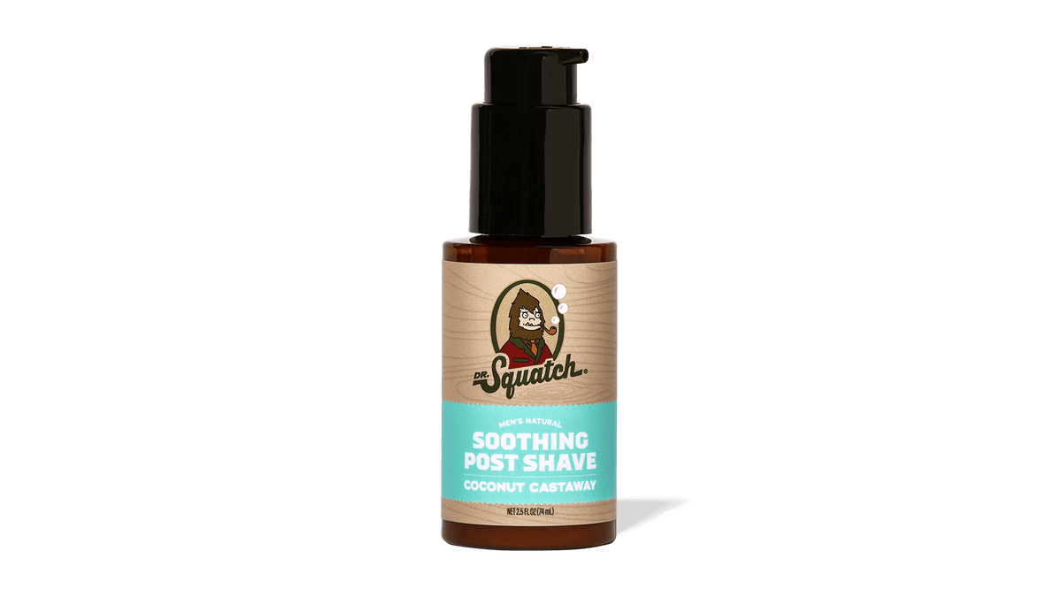Dr. Squatch Soothing Post Shave Coconut Castaway post-shave product packaging