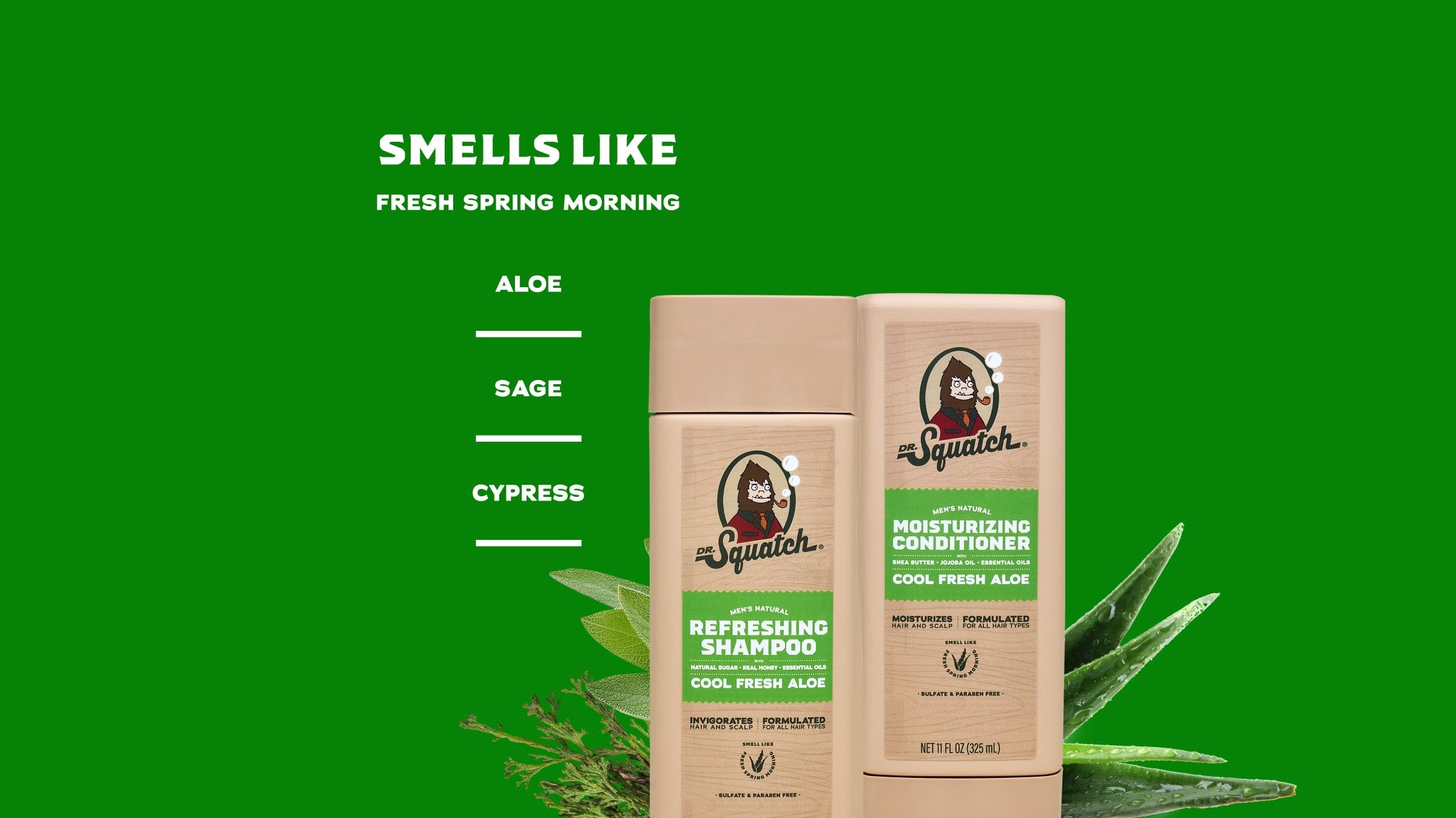 Scent notes graphic for Dr. Squatch Refreshing Hair Care Kit gift set
