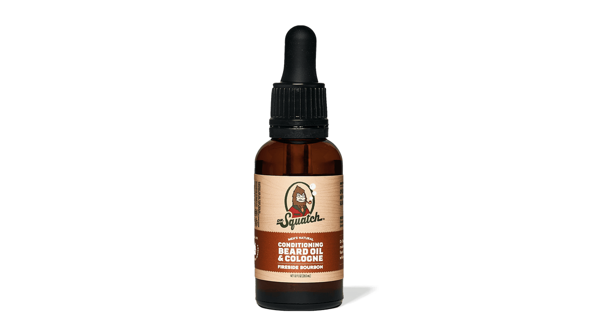 Dr. Squatch Conditioning Beard Oil & Cologne Fireside Bourbon packaging