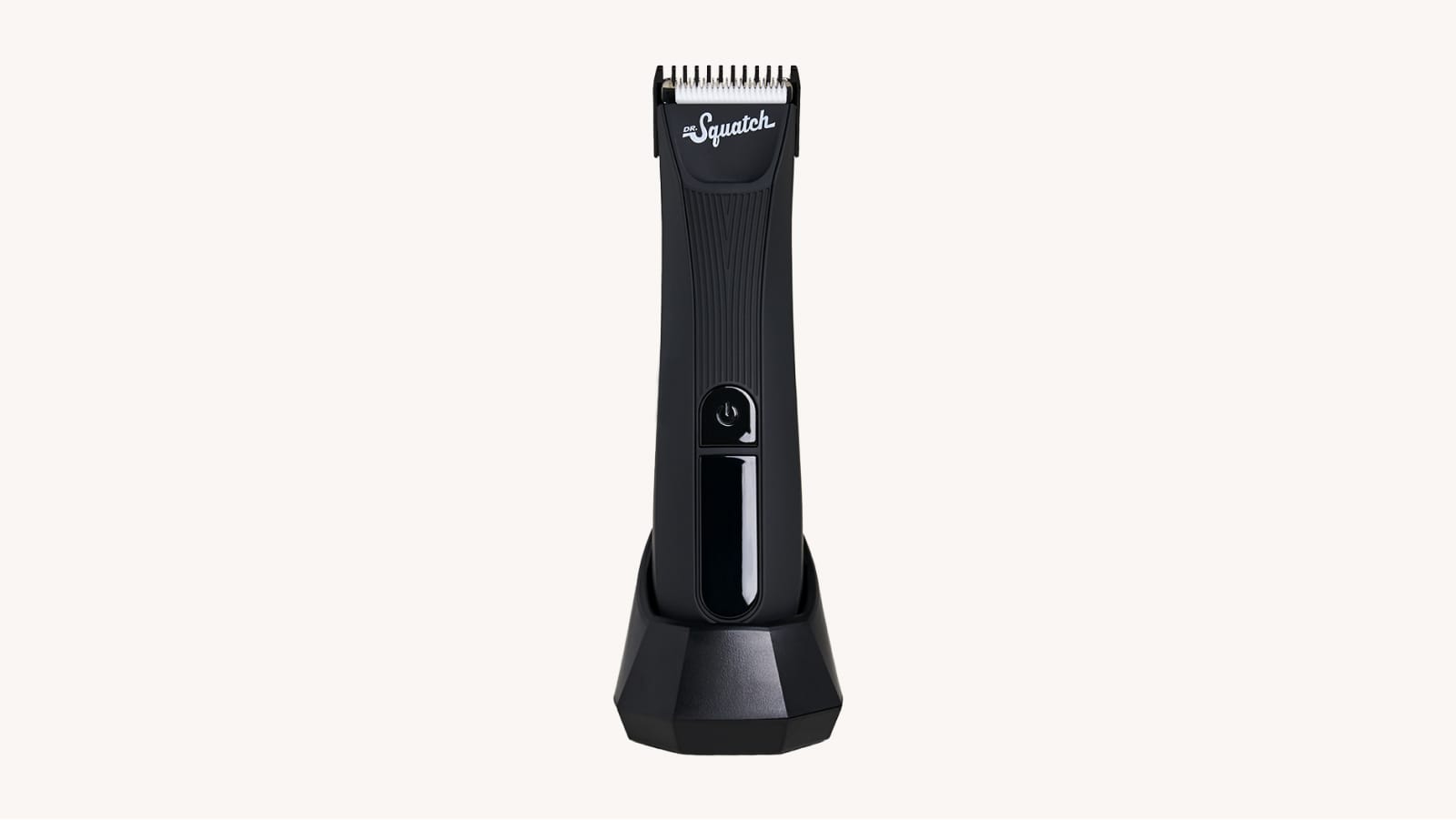 Promotional graphic for Dr. Squatch Black Electric Trimmer