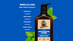 Scent notes graphic for Dr. Squatch Fresh Falls Lotion: Crisp Forest Waterfall
