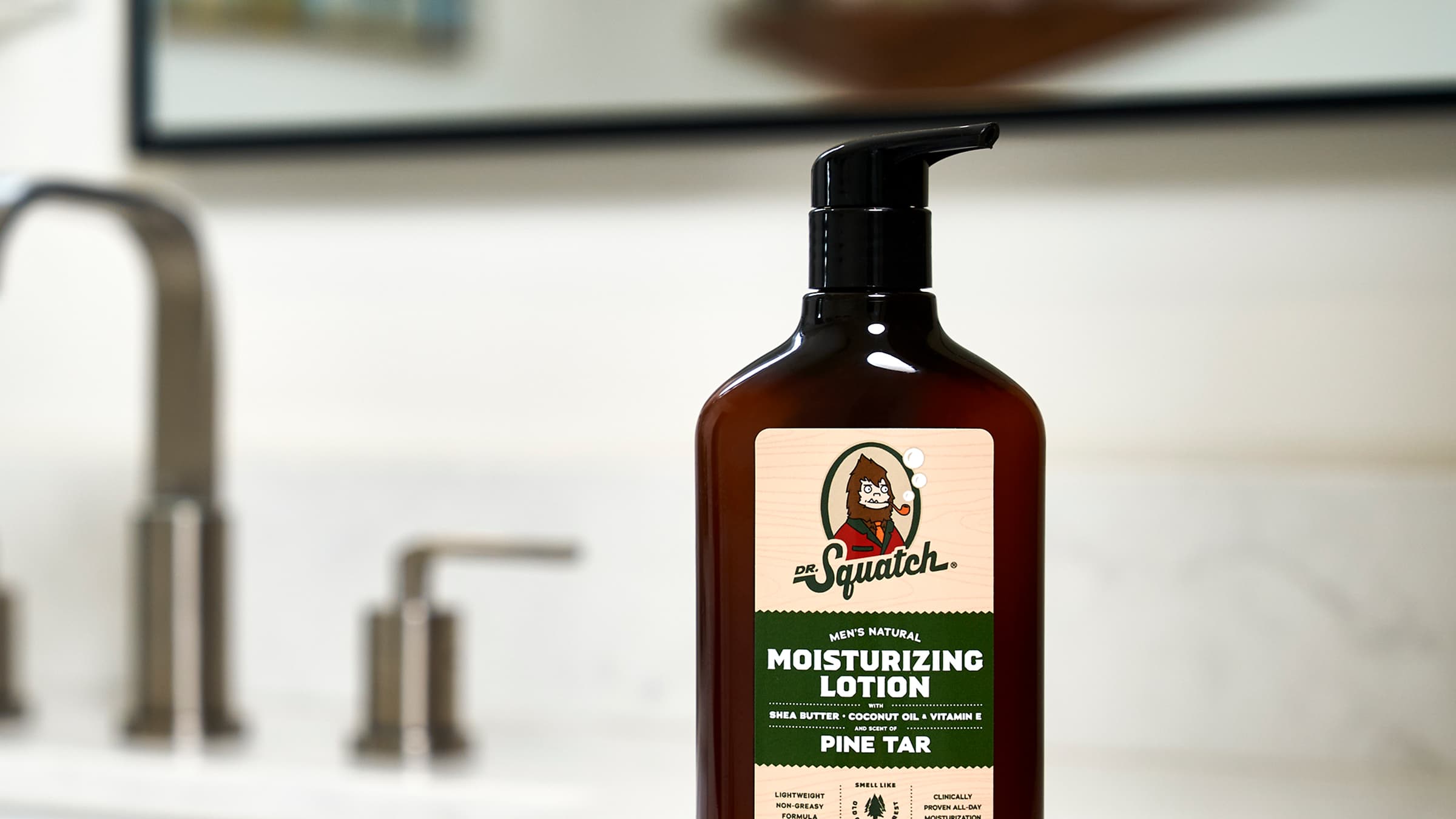Lifestyle photo featuring Dr. Squatch Pine Tar Lotion