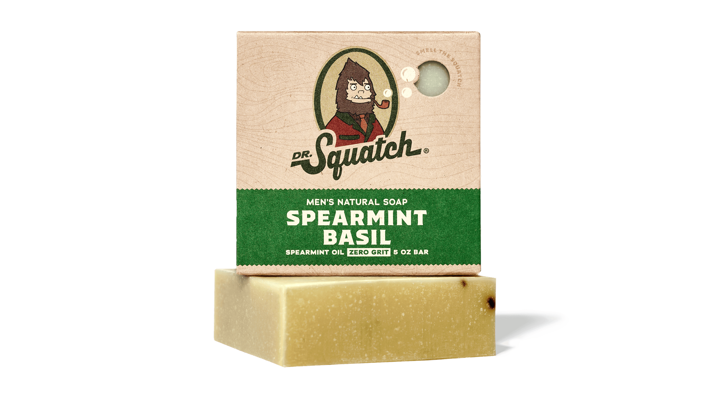 Dr. Squatch Spearmint Basil bar soap packaging
