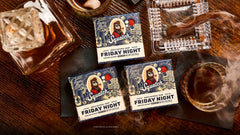 Lifestyle photo featuring Dr. Squatch Friday Night 3-Pack gift set