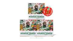 Three boxes of Dr. Squatch Mango Tango natural soap with a free Tajín Clásico seasoning included.