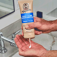 Animated demonstration of Dr. Squatch Fresh Falls Smooth Shave Bundle gift set
